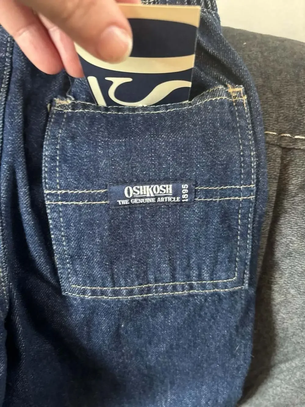 OshKosh B'gosh 24 Months Toddler Football Embroidery Flannel Lined Blue Jeans